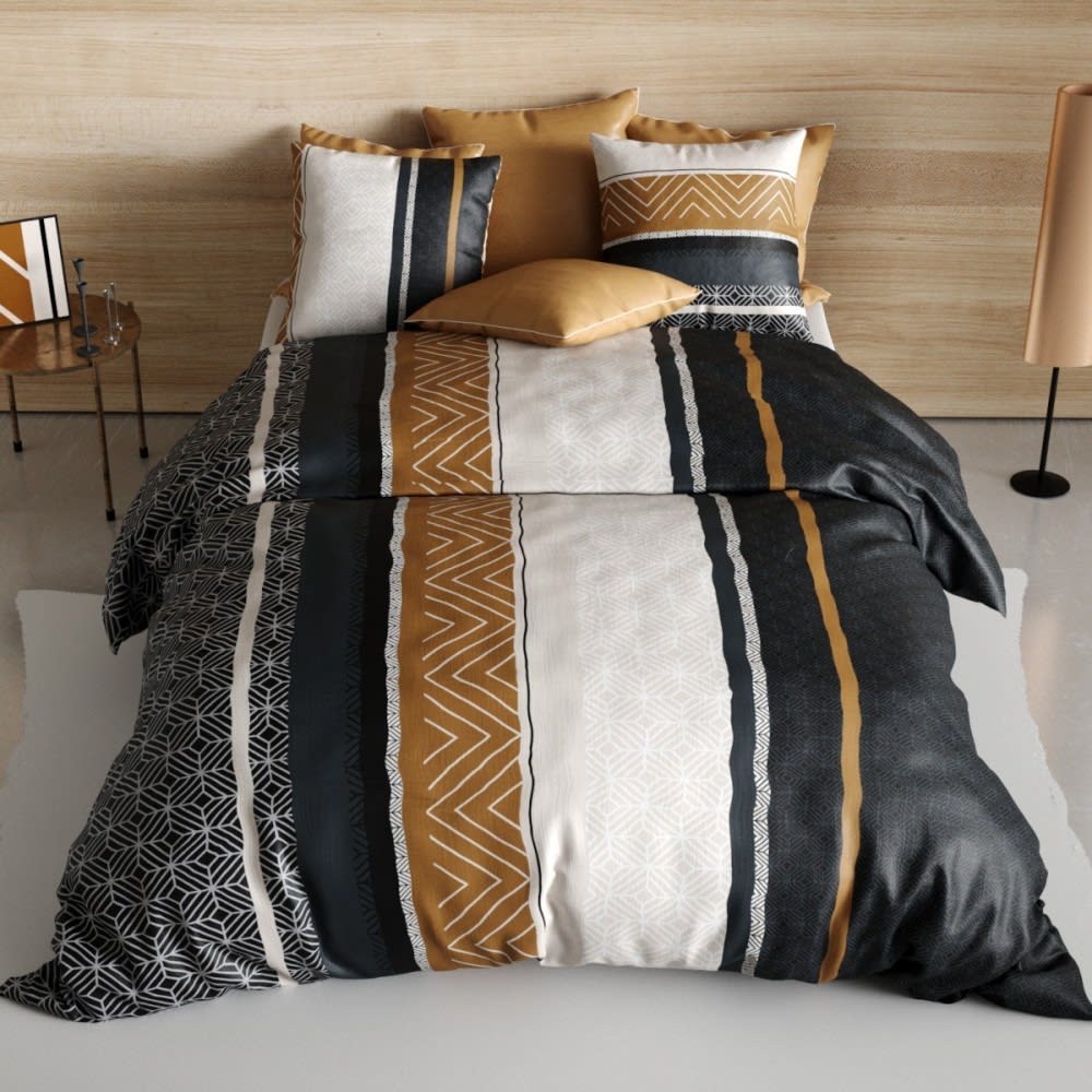 Parure de couette 100% coton 57 fils imprimée 240x220cm 2 taies - Maisons du Monde