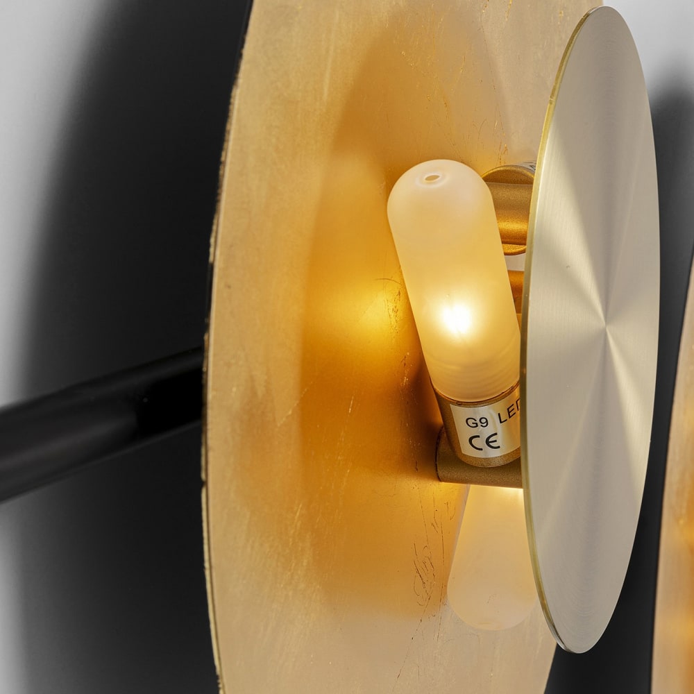 Applique 6 disques en acier doré et noir — vue 4