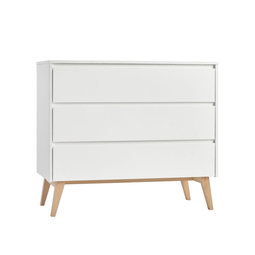 Commode 3 tiroirs swing panneaux mdf et stratifié blanc Commode 3 tiroirs swing panneaux mdf et stratifié blanc