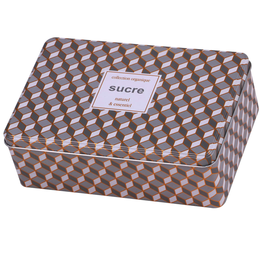 Boîte à sucre morceaux en métal 20x13x7cm