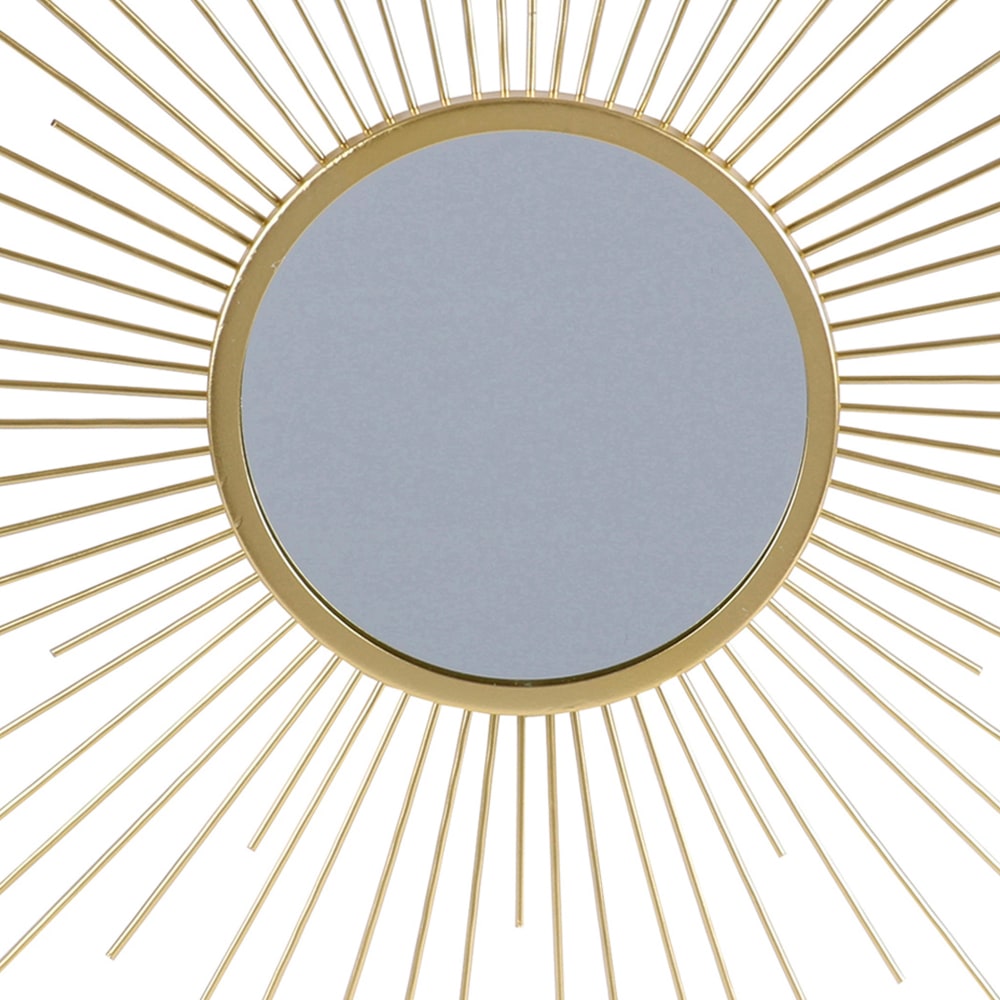Miroir rond soleil métal doré 60cm - Maisons du Monde