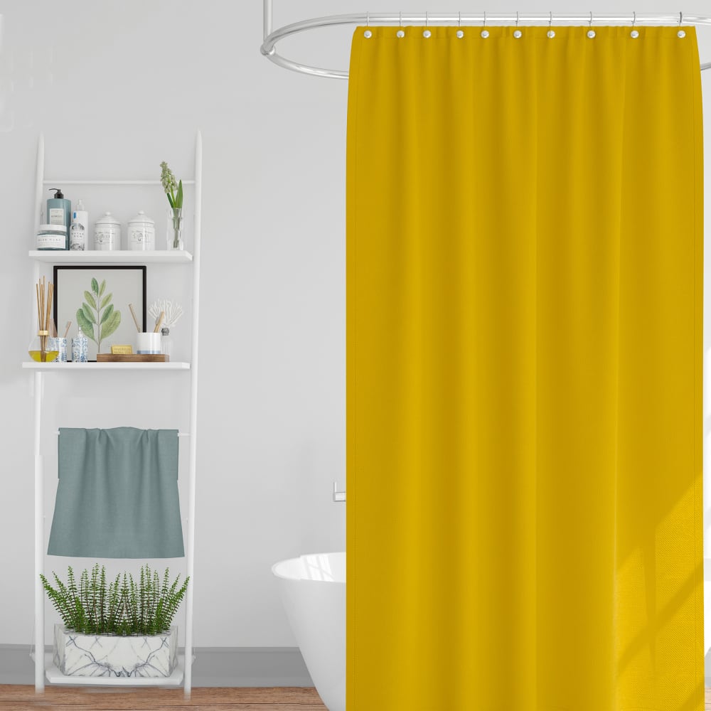 Rideau de douche classique tissu jacquard uni jaune