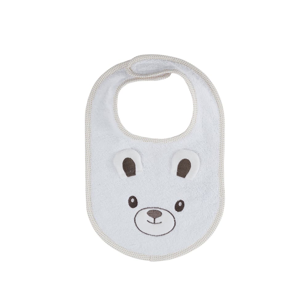 Sensei Maison Llot de 2 bavoirs blanc 0 - 1 an Blanc Certifié Oeko-Tex Coton - 35x1x25cm
