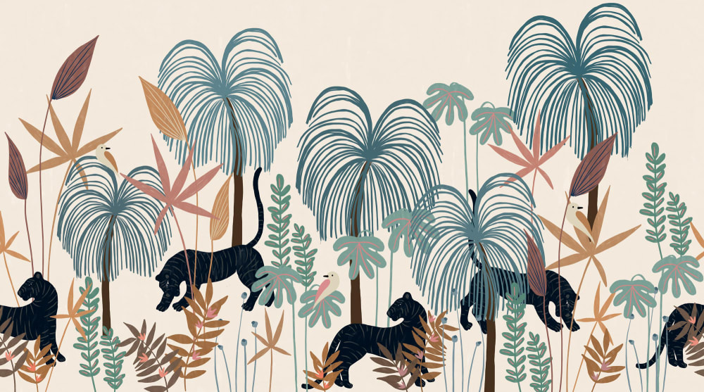 Papier peint sauvages coloré, beige 375 x 250cm — vue 3
