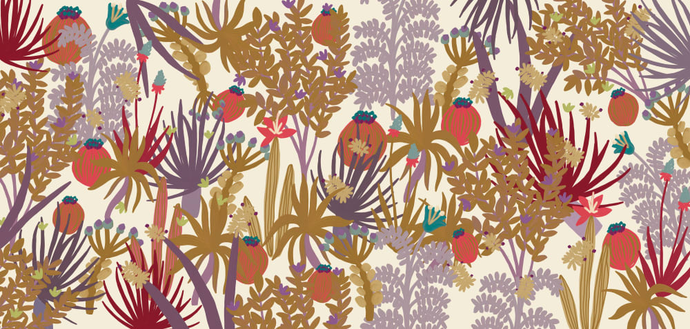 Papier peint jungle cactus, beige 375 x 250cm — vue 3