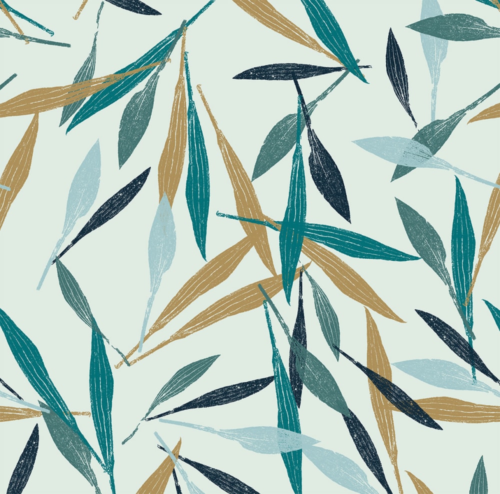 Papier peint empreintes végétales, couleurs 525 x 250cm — vue 4