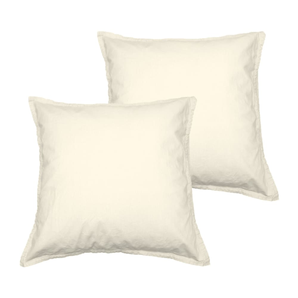 Sensei Maison Llot de 2 taies d'oreiller en coton ecru 65x65 cm Beige Certifié Oeko-Tex