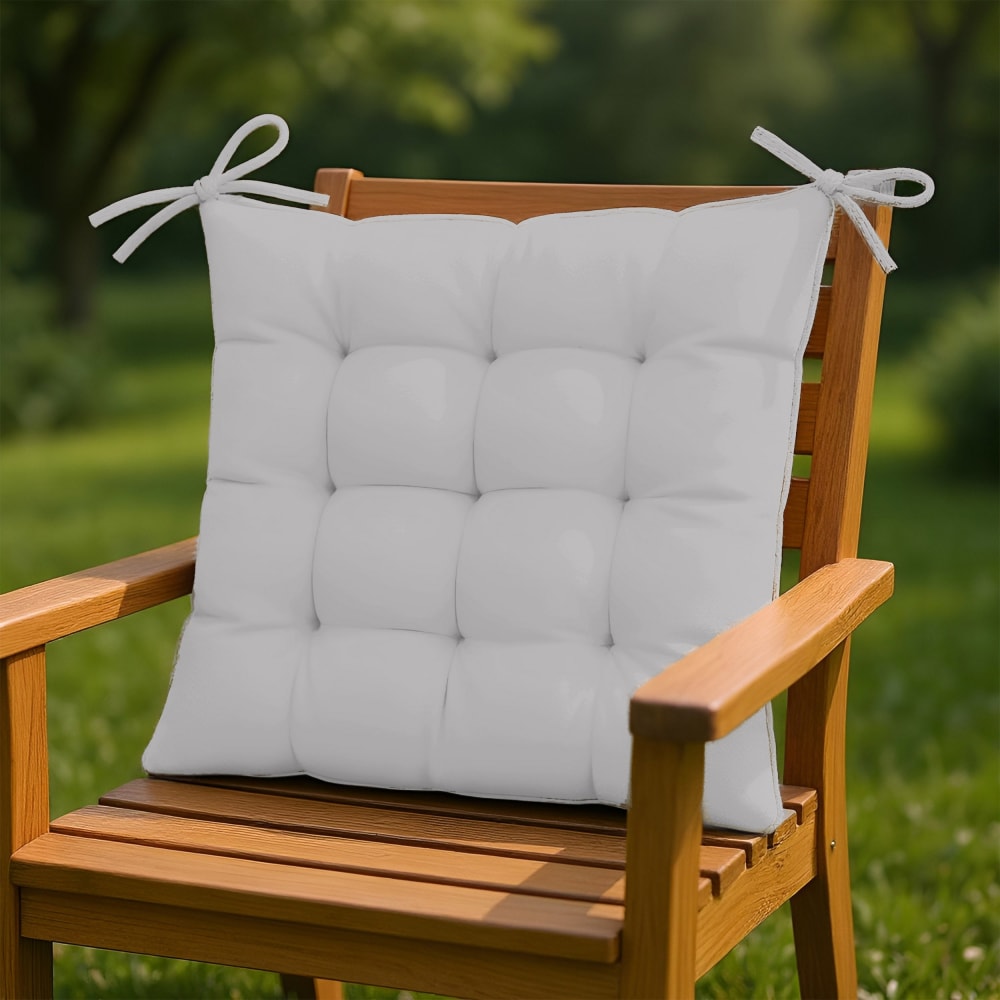 Lot de 4 Galettes de chaise en polyester 40 x 40 cm gris