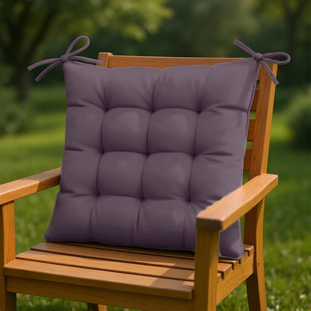 Lot de 4 Galettes de chaise en polyester 40 x 40 cm gris carbone