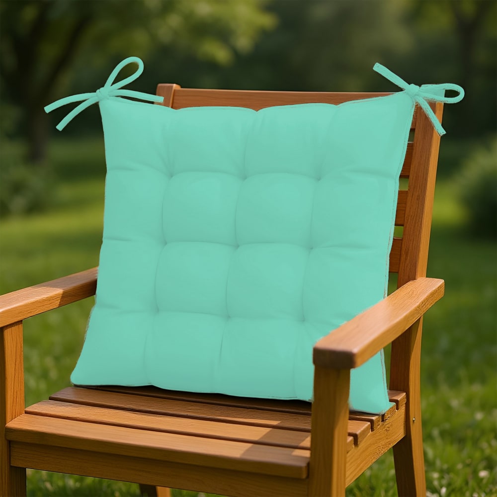 Lot de 4 Galettes de chaise en polyester 40 x 40 cm vert