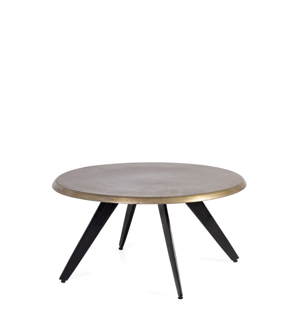 Tavolino da divano in alluminio bronzo Ø 80 cm - Modello Industriale - Alluminio