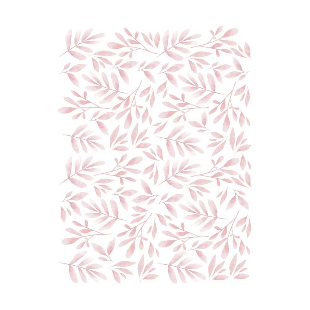 Adesivo murale con piante effetto acquarello rosa - Rosa - PVA - Acetato di polivinile