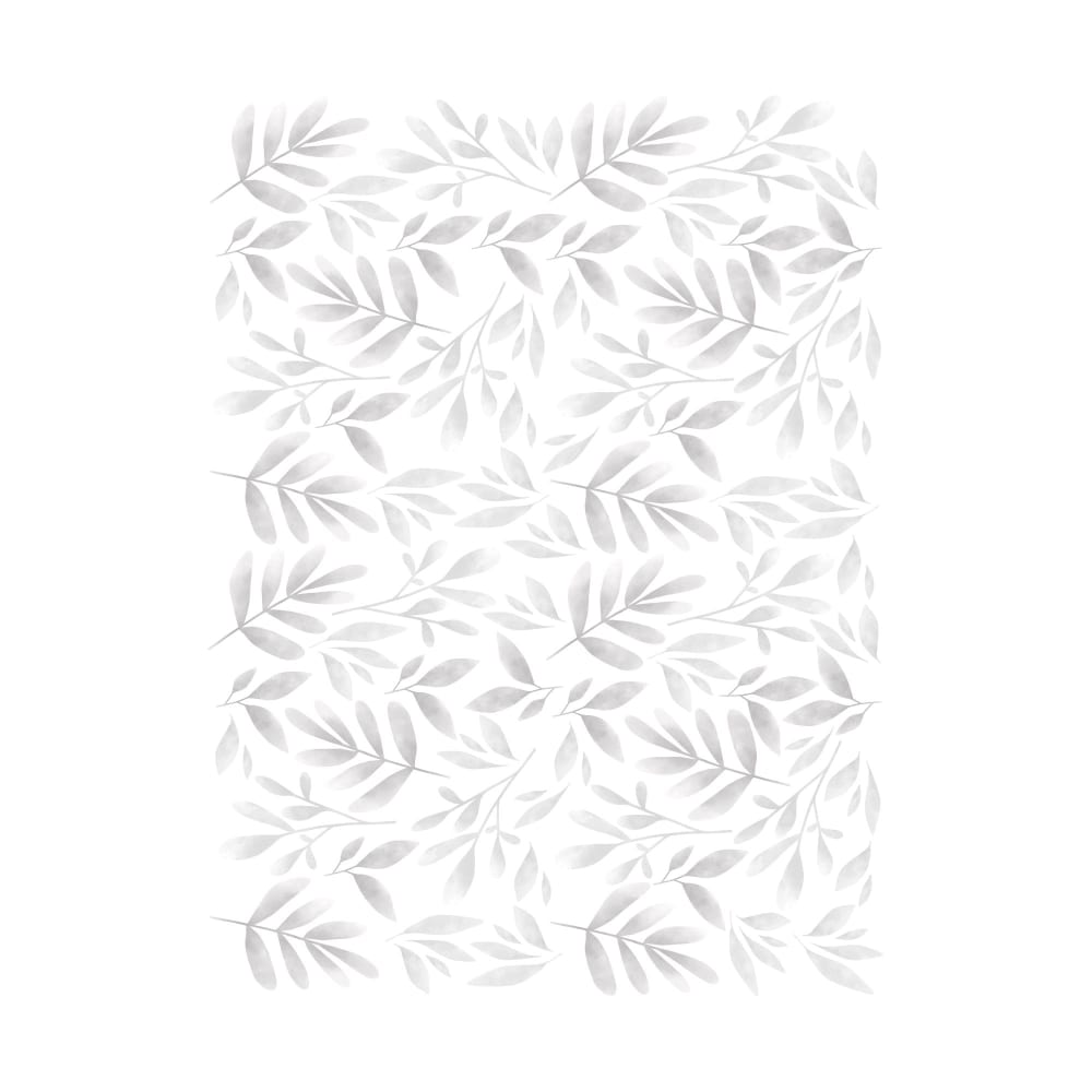 Nicolasito Stickers muraux plantes décoratives style aquarelle gris Gris Pva - Polyacétate De Vinyle - 25x32x0cm