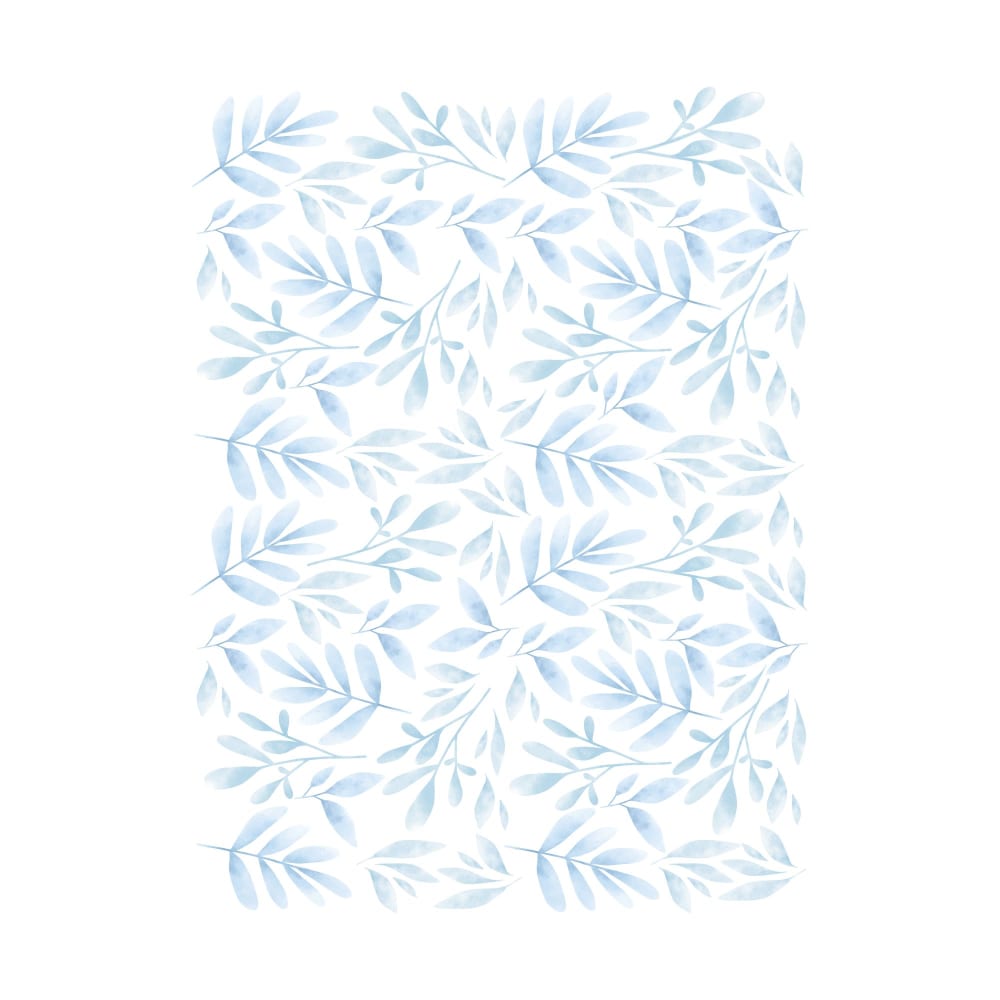 Nicolasito Stickers muraux feuilles décoratives style aquarelle bleu Bleu Pva - Polyacétate De Vinyle - 25x32x0cm
