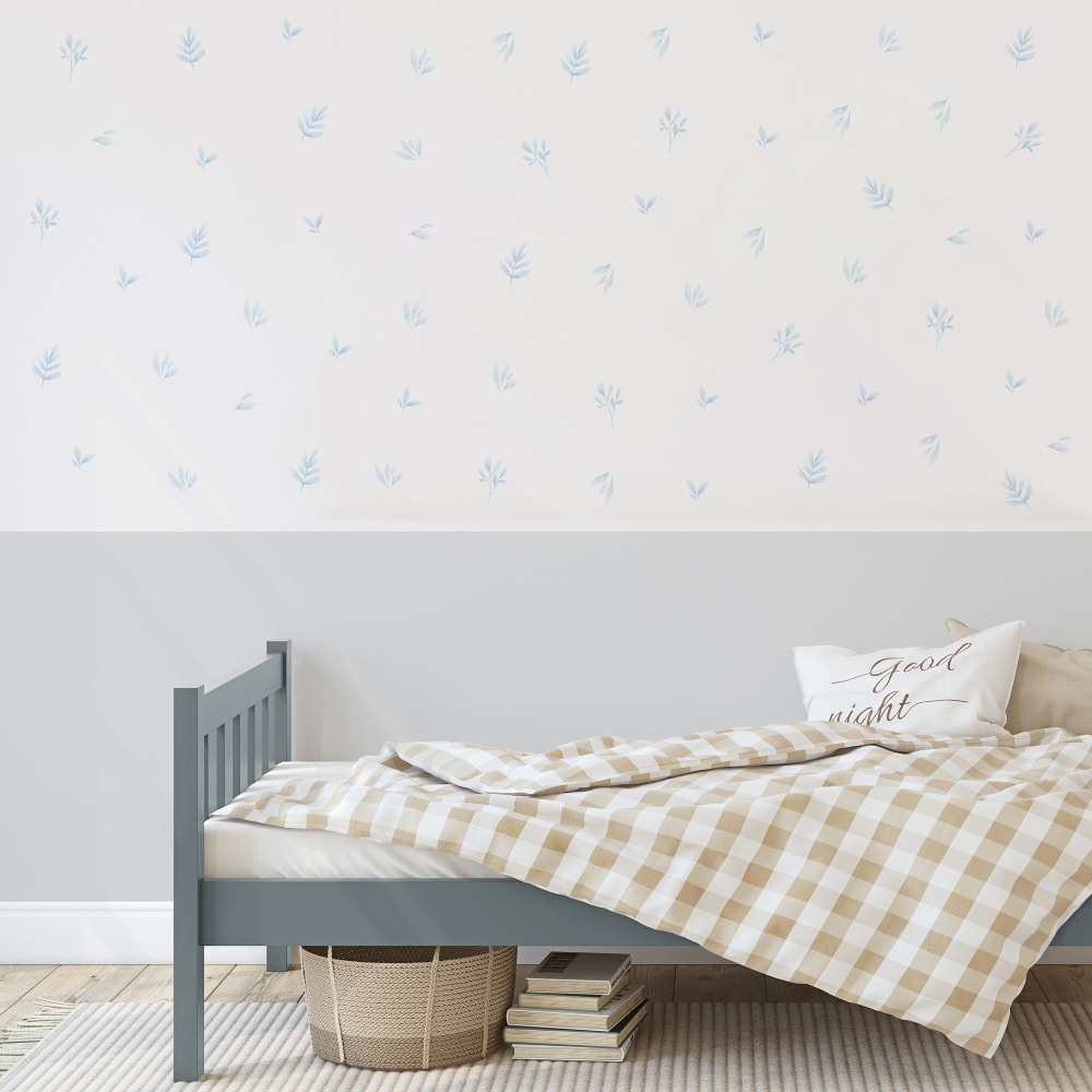 Stickers muraux feuilles décoratives style aquarelle bleu - Maisons du Monde