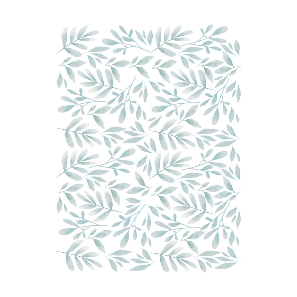 Nicolasito Stickers muraux plantes décoratives style aquarelle vert Vert Pva - Polyacétate De Vinyle - 25x32x0cm