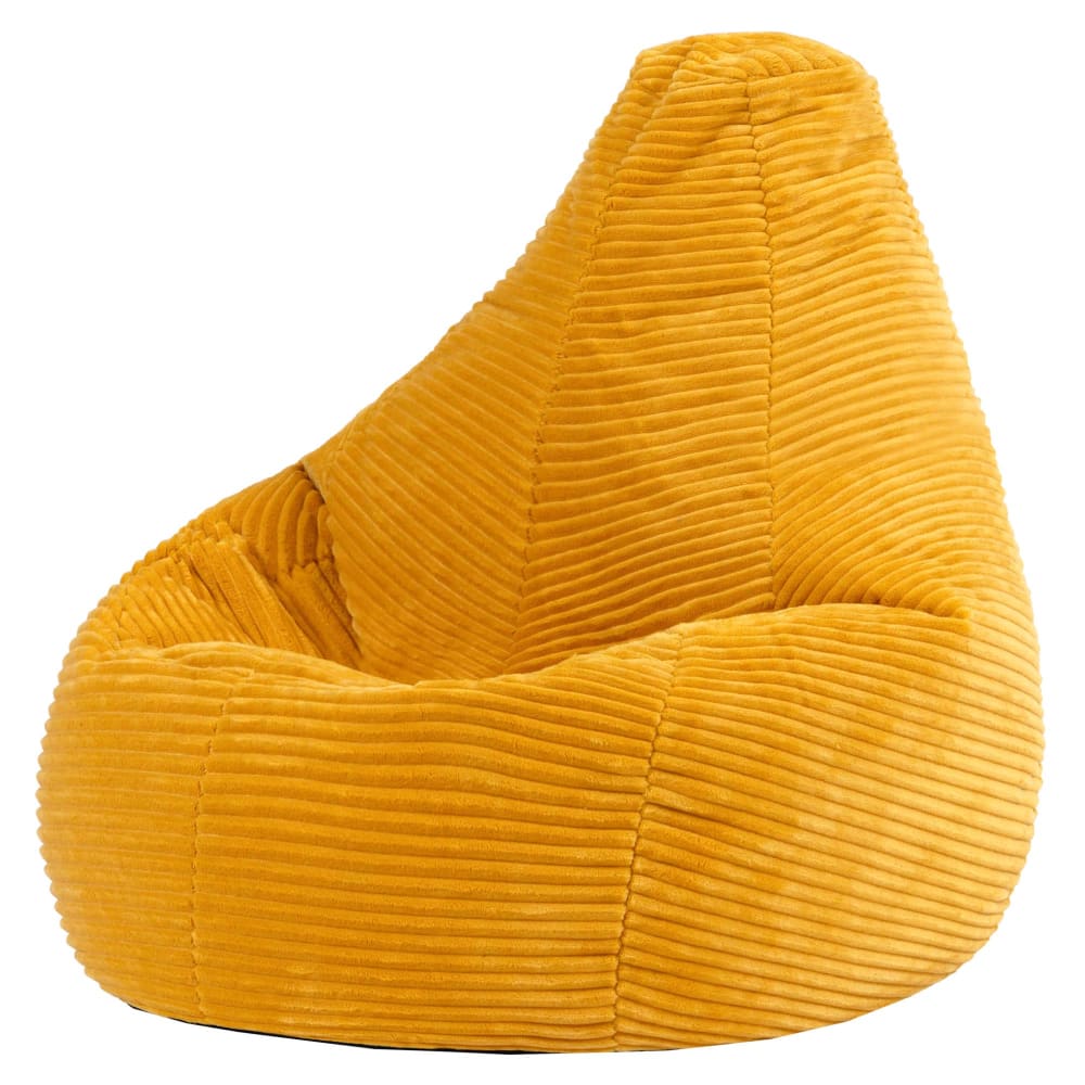 Icon Sitzsack für Kinder aus Cord mit hoher Rückenlehne, Gelb style classic chic GELB SAMT Kinder