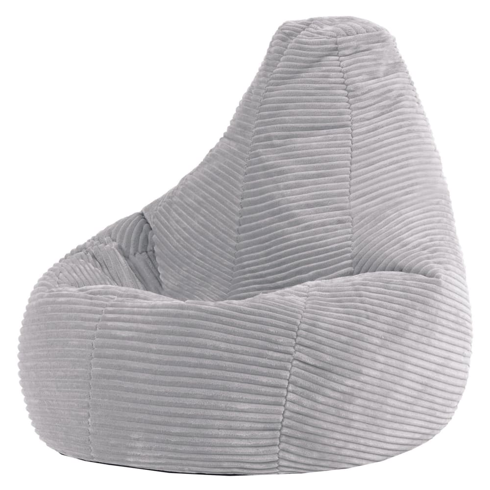 Icon Sitzsack für Kinder aus Cord mit hoher Rückenlehne, Grau style classic chic GRAU SAMT Kinder
