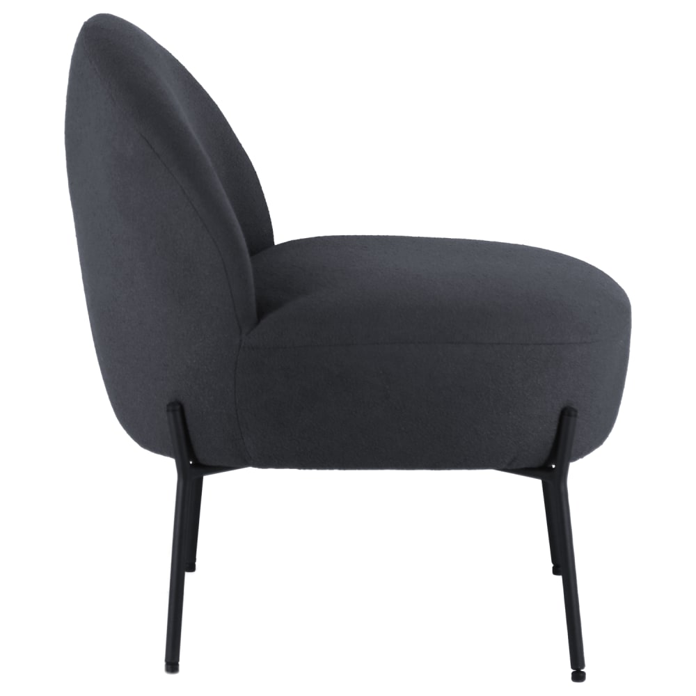 Fauteuil en tissu boucle gris