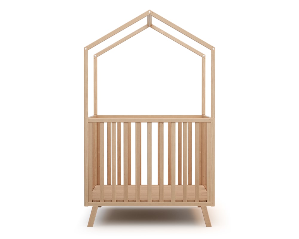 AT4 Umwandelbare hütte Laufstall Holz Buche Lackiert 100 x 100 cm BEIGE HOLZ Baby