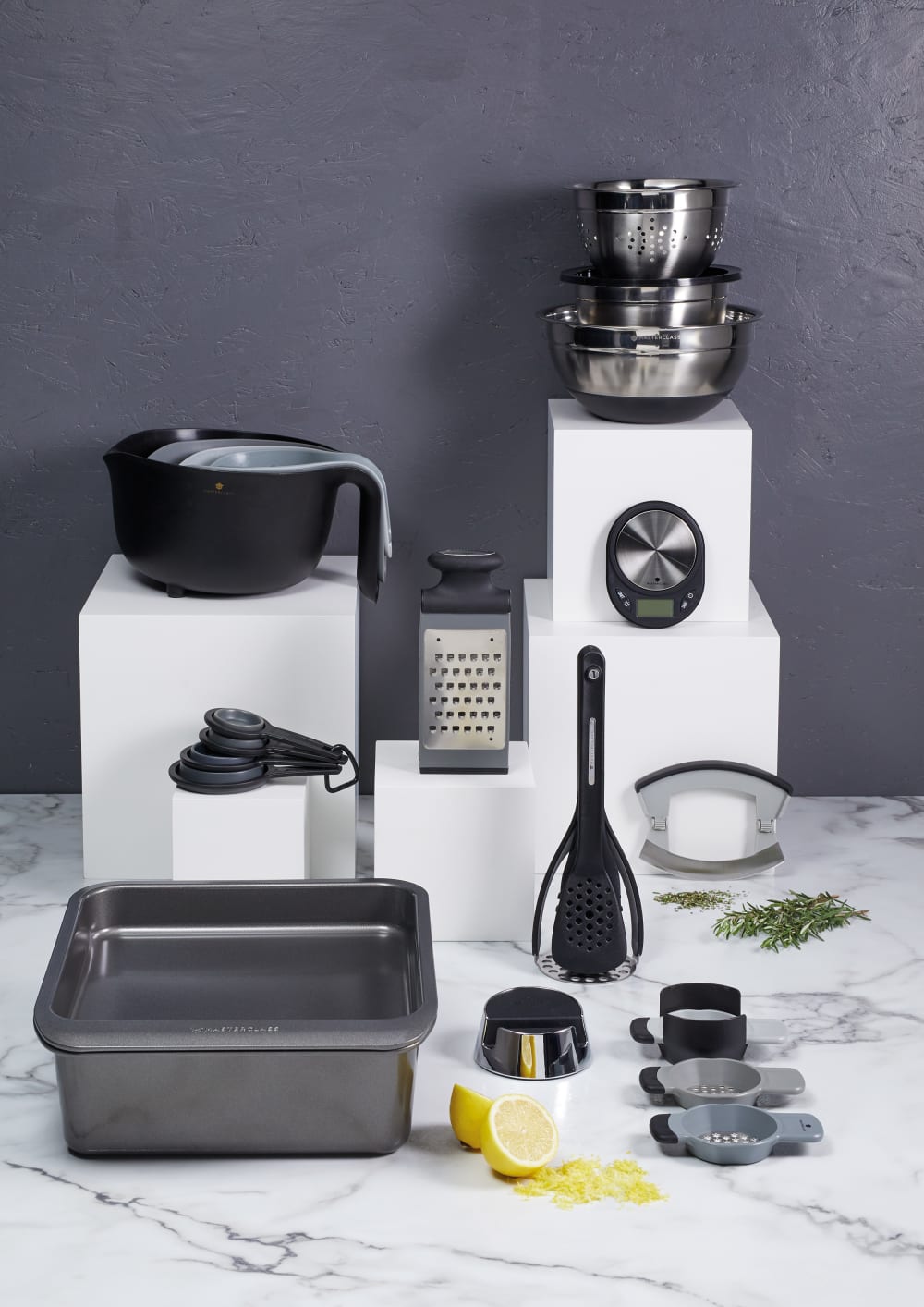 Set de cuisson, pâtisserie anti-adhésif en acier noir