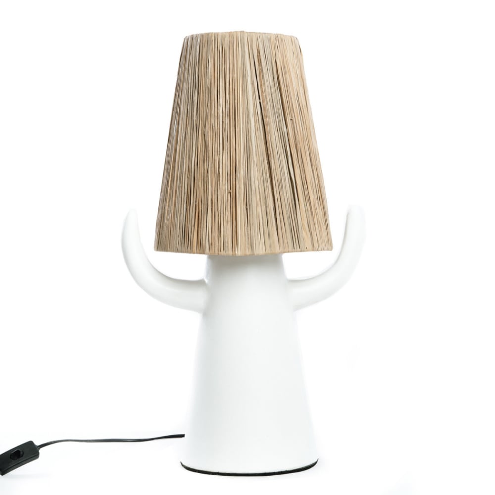 Mathi Design Lampe en terracotta blanche à cordes naturelles - Terre Cuite