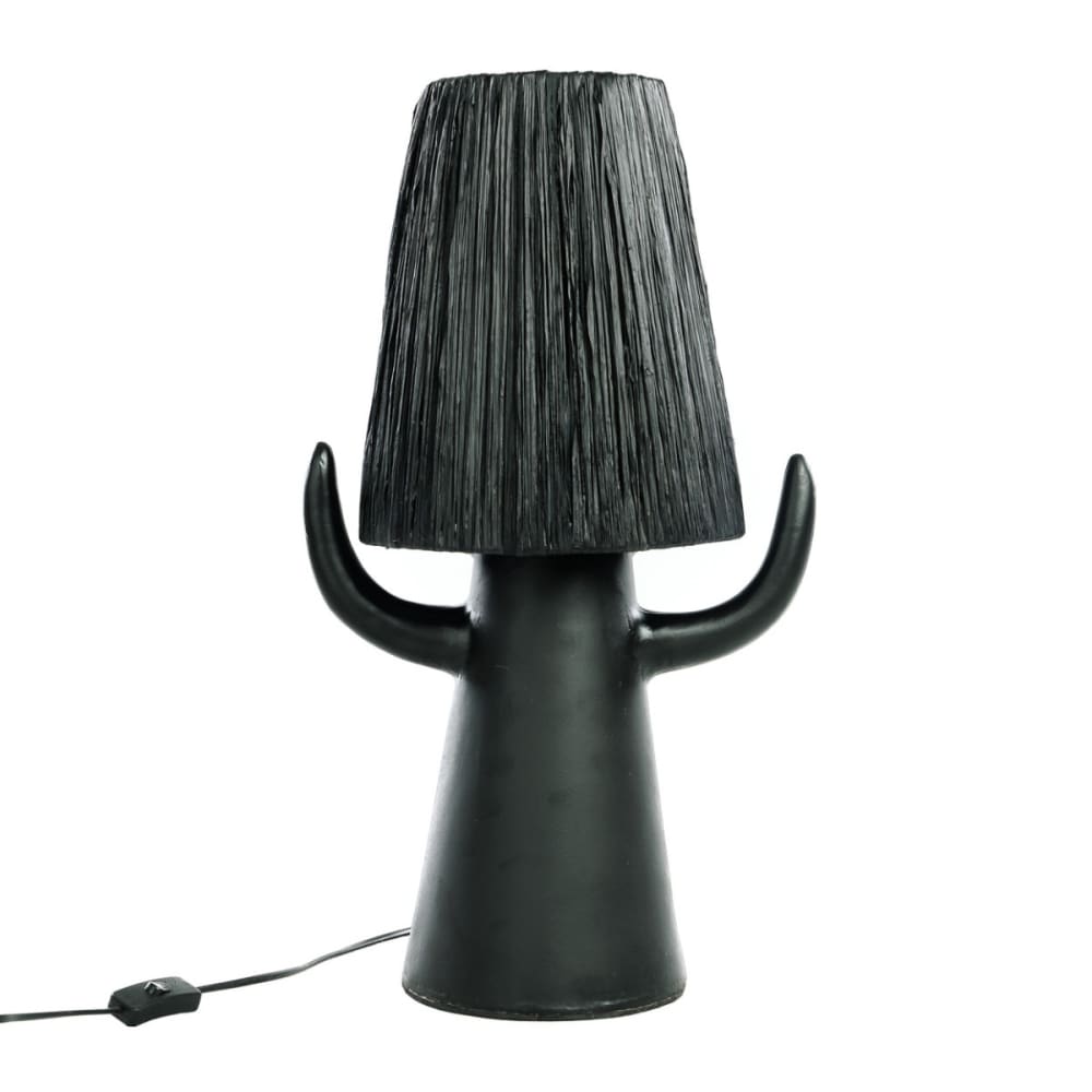 Mathi Design Lampe en terracotta noire à cordes - Terre Cuite