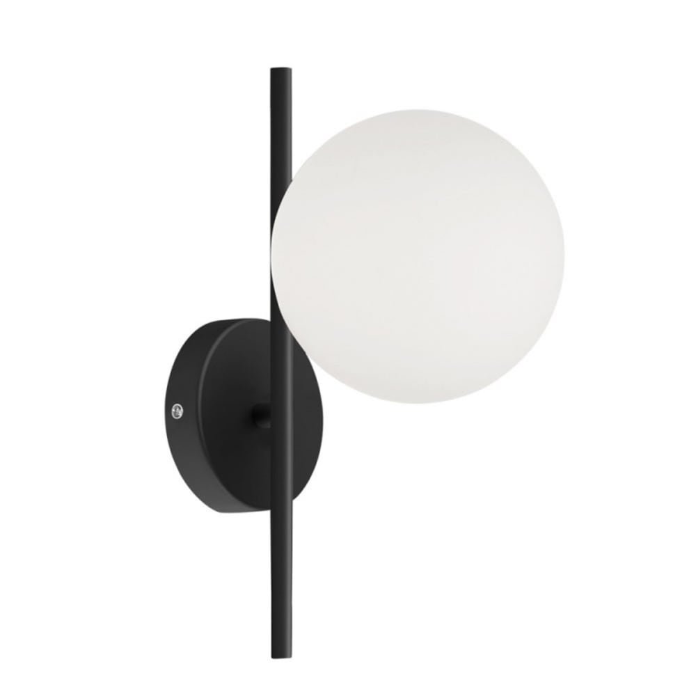 Applique murale en verre et métal noir