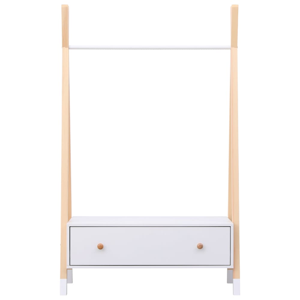 Penderie pour enfant en bois de pin avec tiroir blanc (Happy Garden) - Image 2
