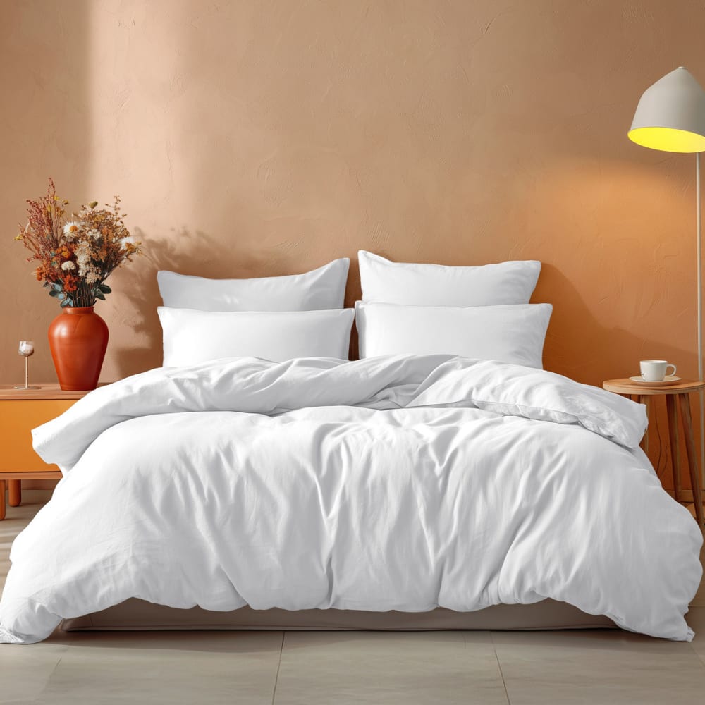 Housse de couette en coton  blanc 140x200 cm