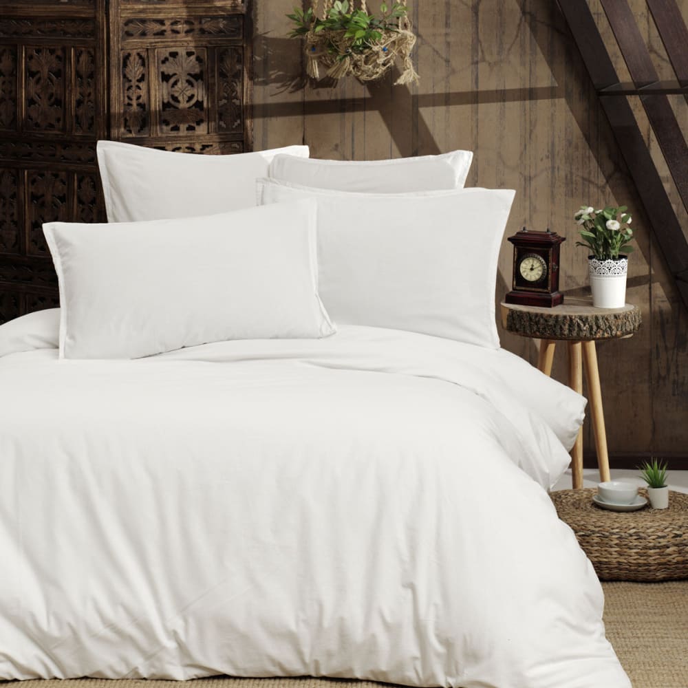 Hhousse de couette en coton blanc 240x220 cm
