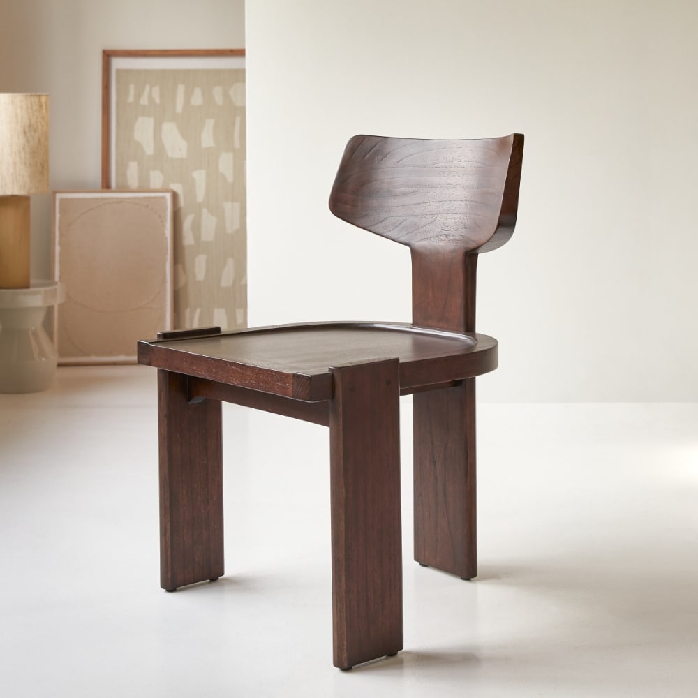 Tikamoon Stuhl aus massivem Mindiholz style exotic Braun