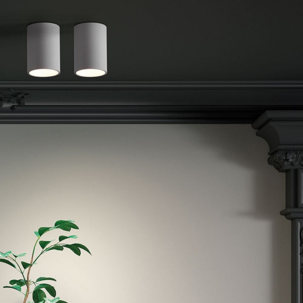 Spot cylindrique en métal blanc — vue 3