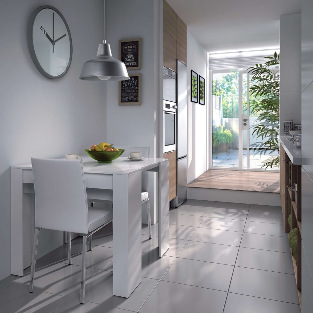 Mesa comedor consola extensible blanco brillo, 50-235cm x 90cm x 78cm - Maisons du Monde
