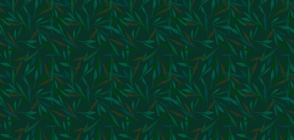 Papel pintado panoramico huellas de plantas, verde 375 x 250 - Maisons du Monde