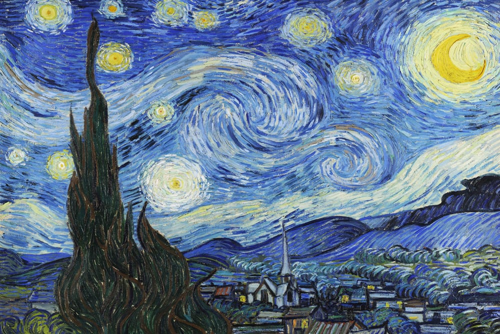 Tableau  la Nuit Etoilée de Vincent Van Gogh toile imprimée 120x80 cm