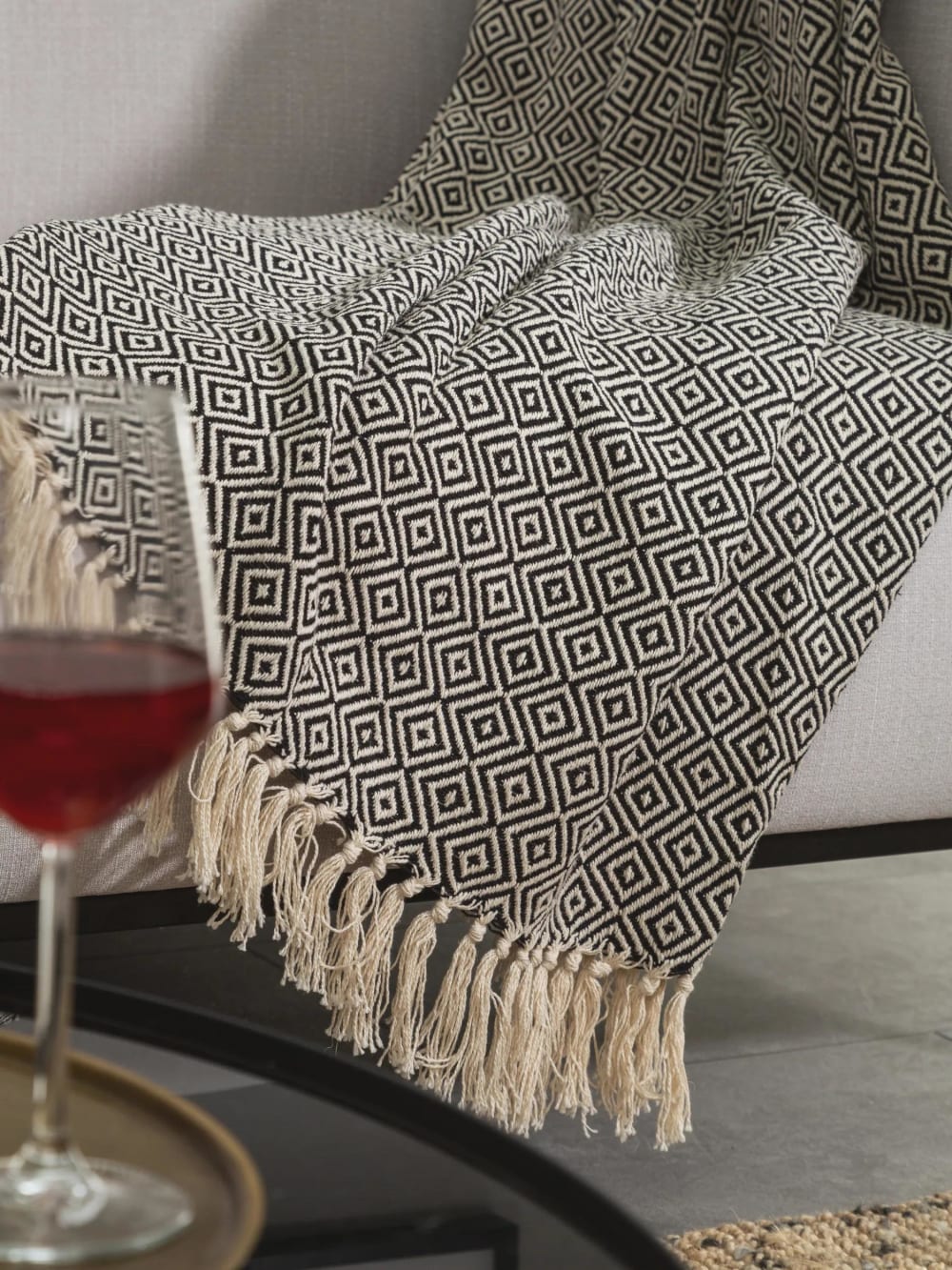 Plaid en coton noir 125x150 — vue 4