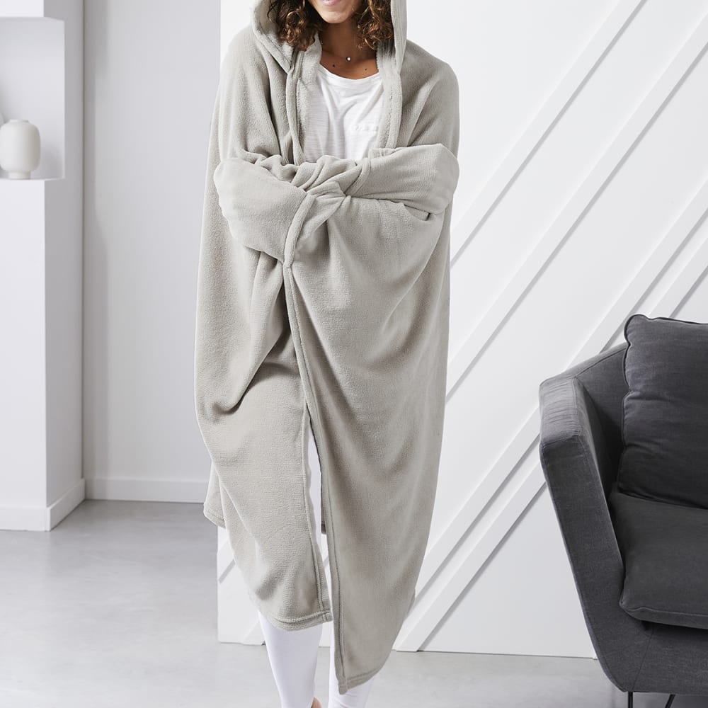 Today Plaid à capuche uni 165x115 cm beige style campagne - Pes - Polyester