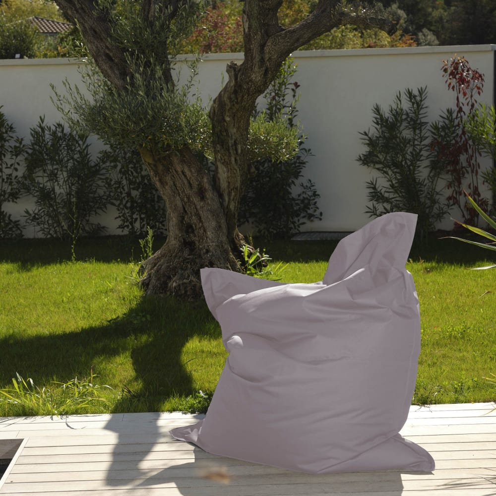 Pouf xxl intérieur extérieur déhoussable en tissu gris 140x180cm - Maisons du Monde