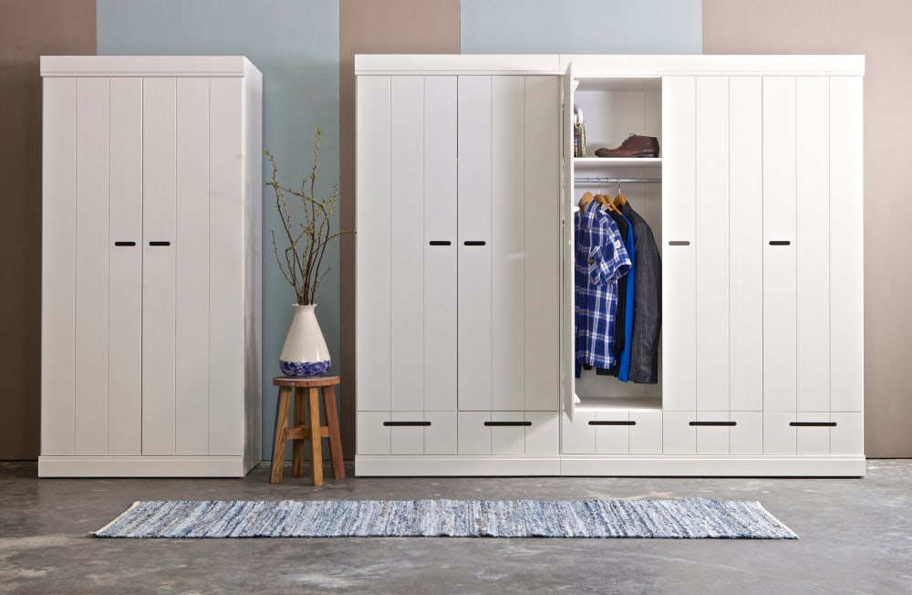Armario con 2 puertas y 1 balda en madera blanca - Maisons du Monde