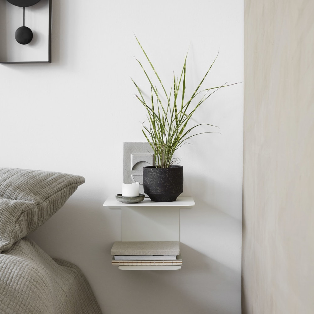 Étagère murale en métal blanc