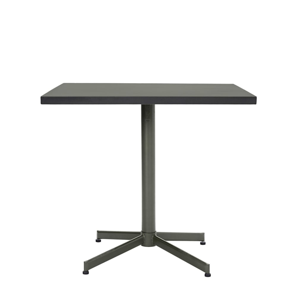 Mesa de comedor cuadrada de metal verde 4 plazas