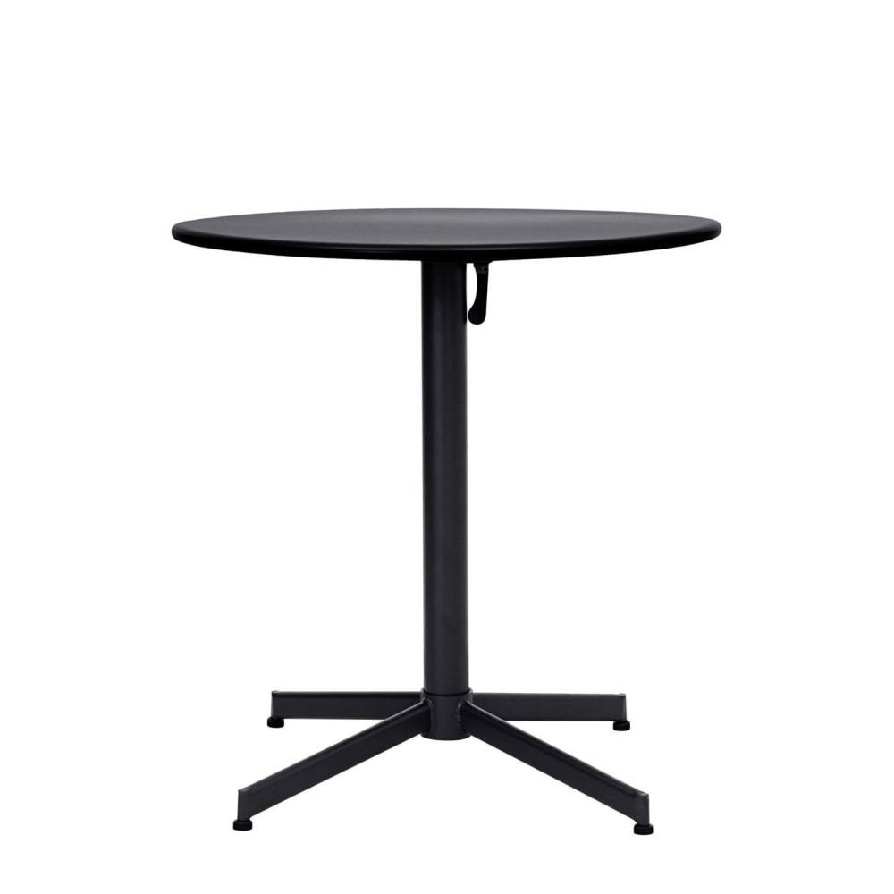 Mesa de comedor redonda de 3 plazas de metal negro