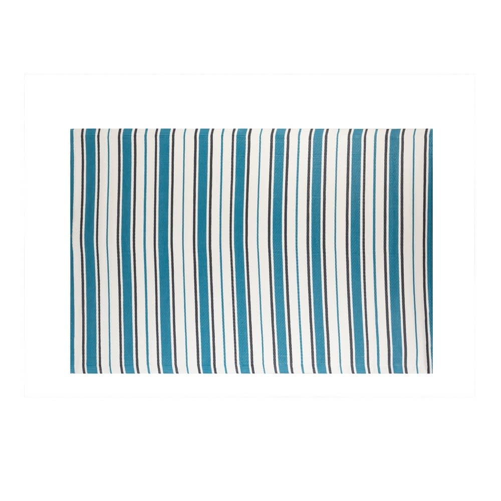 Alfombra jardín rayas milos azul 140x200 cm - Maisons du Monde