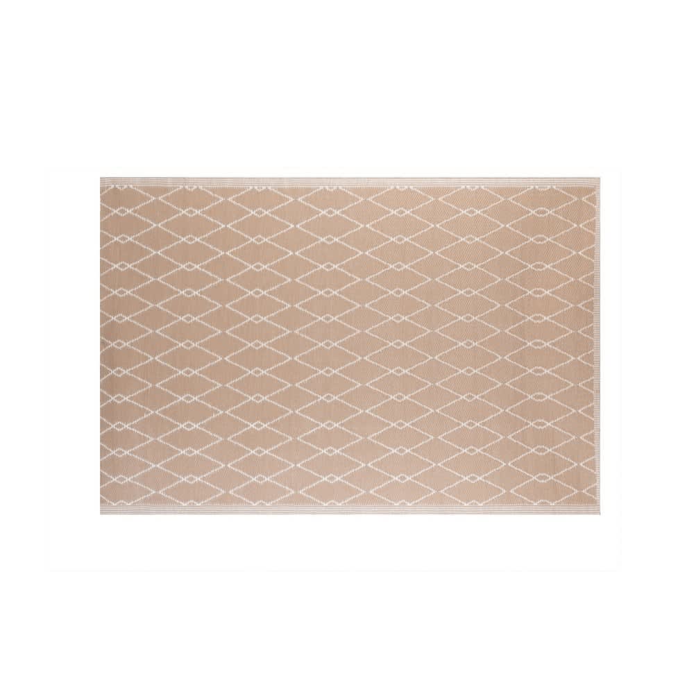 Alfombra jardín rombos zante beige 140x200 cm