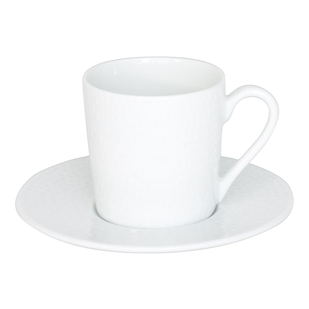 Tasse à café et sa sous-tasse louna 12 cl blanc en porcelaine