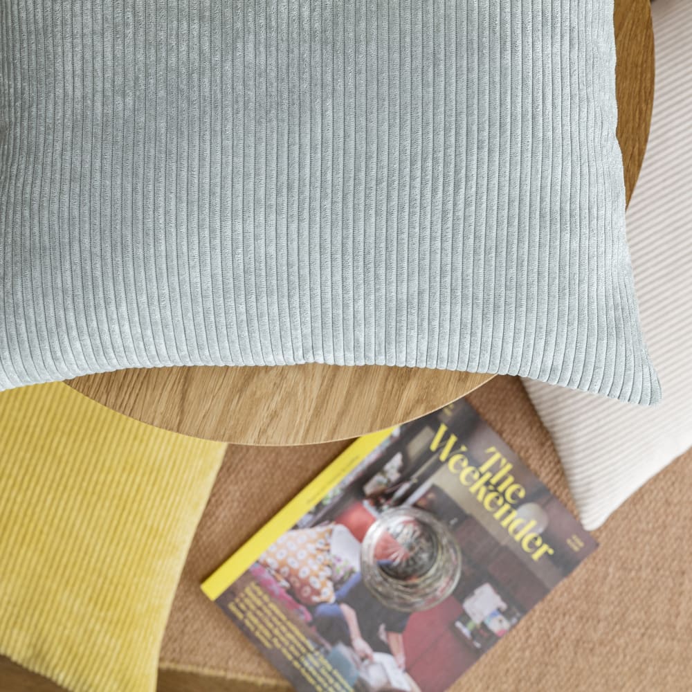 Housses de coussin velours cotelé gris - lot de 2 - 40x40 - Maisons du Monde