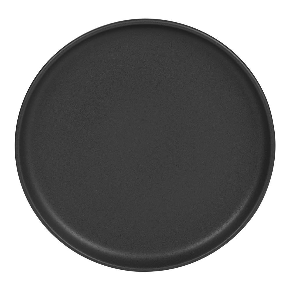 Lot de 6 assiettes plates noires en grès 28 cm