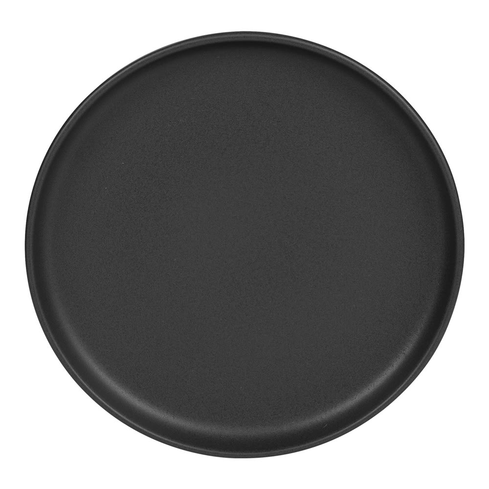 Lot de 6 assiettes à dessert noires en grès 22 cm