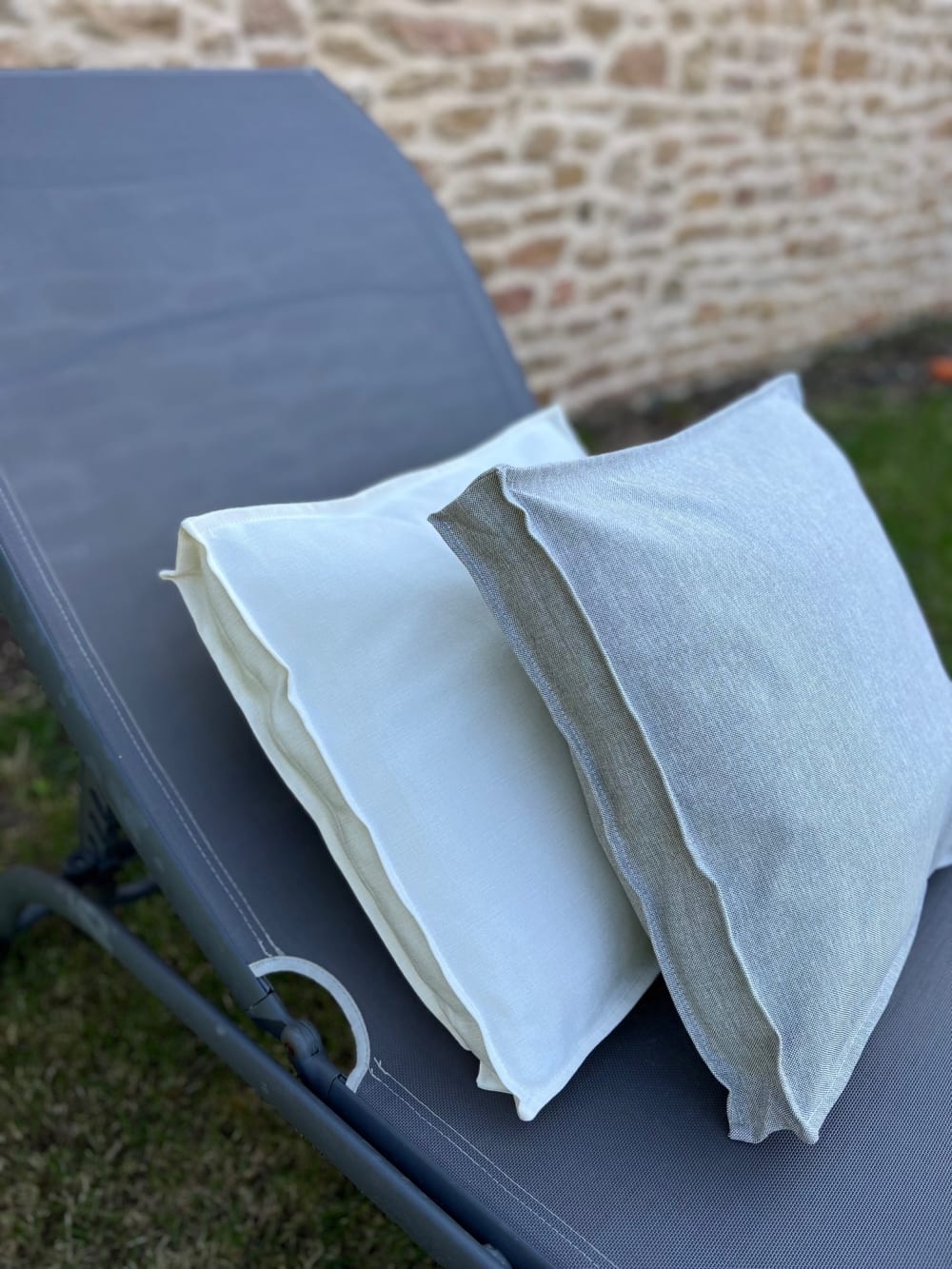 Housse de coussin "box" pour assise gris clair uni- 40x40x5 - Maisons du Monde